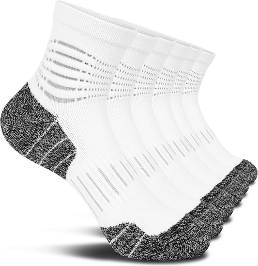 IRAMY Ankle Compression Socks for Men Athletic Running Socks with Cushioned Support 3 Pairs