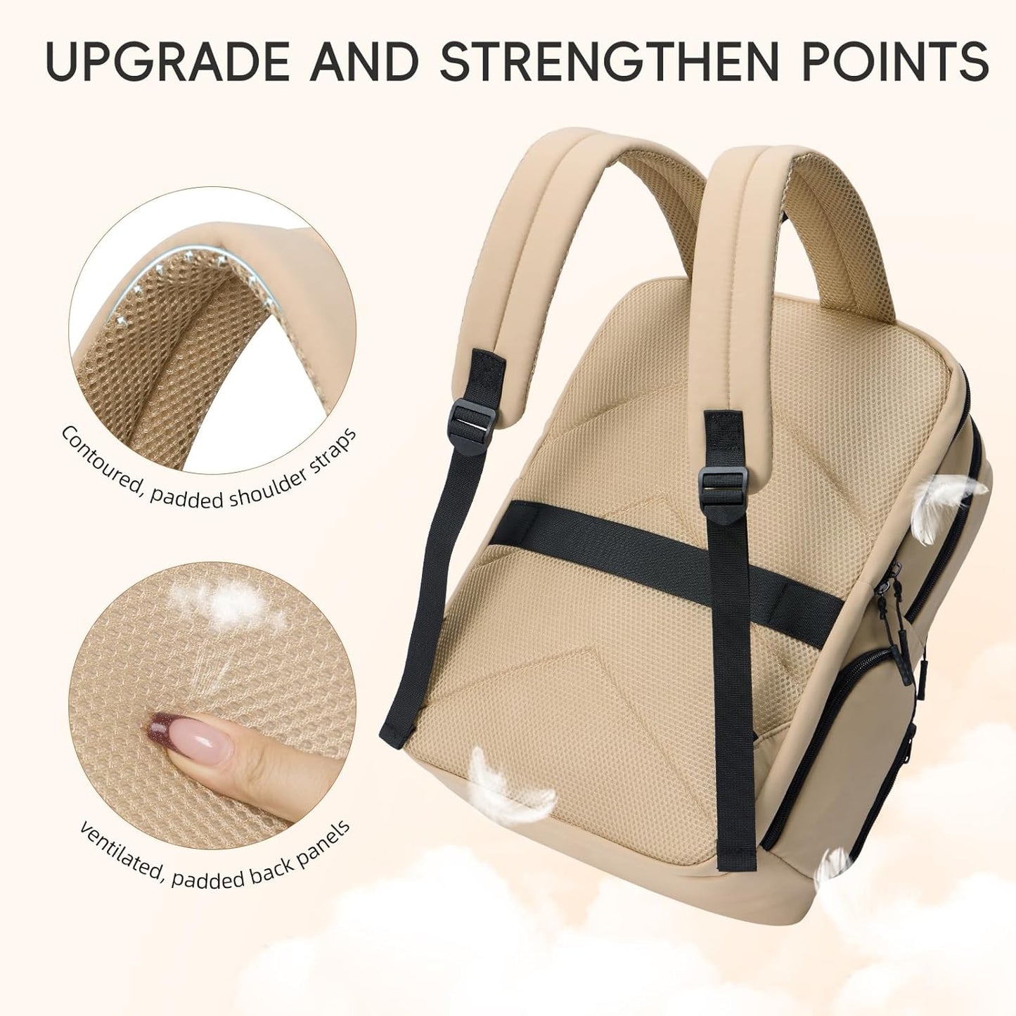 CLUCI Lightweight Travel Backpack Carry on Flight Approved, Puffy Gym Backpack with Shoe Compartment, Personal Item Travel Bag, 15.6 inch Laptop Backpack for Weekender Business