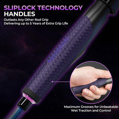 KastKing Royale Legend Pro Technique Bass Fishing Rods, KastFlex IM7 Graphite Blanks, Fuji FazLite Guides, SlipLock Technology Handles, PTS Power Transition System, Custom Foregrip and Hook Keeper