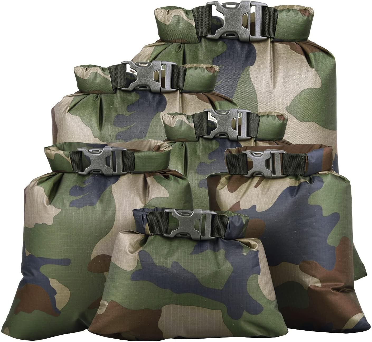 Pimoys 6 Pack Waterproof Dry Sacks, Lightweight Outdoor Dry Bags Ultimate Dry Bags for Kayaking Rafting Camping (8L, 5L, 3.5L, 3L, 2.5L, 1.5L)