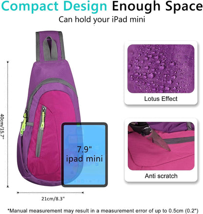 TITECOUGO Small Sling Bag, Lightweight Crossbody Backpack for Men Women, Shoulder Bag for Sports and Outdoor