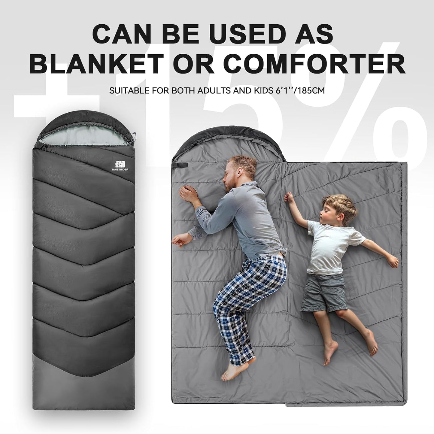 Sleeping Bags for Adults Cold Weather,Portable, Waterproof,Lightweight Sleeping Bag for Tall Girls Boys with Compression Sack for Warm Camping, Hiking, Outdoor & Indoor