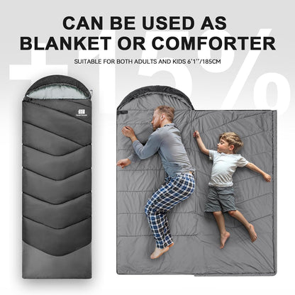 Sleeping Bags for Adults Cold Weather,Portable, Waterproof,Lightweight Sleeping Bag for Tall Girls Boys with Compression Sack for Warm Camping, Hiking, Outdoor & Indoor
