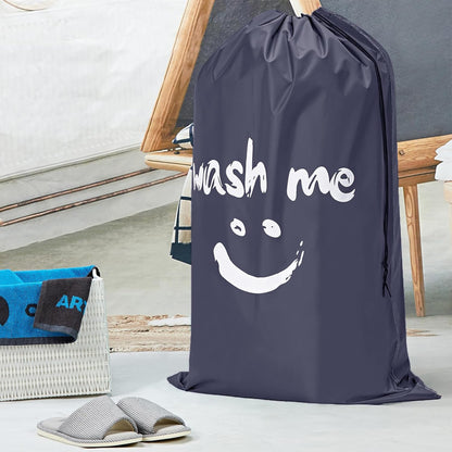 HOMEST XL Wash Me Travel Laundry Bag, Dirty Clothes Organizer, Large Enough to Hold 4 Loads of Garments, Easy Fit a Hamper or Clothing Basket, Grey