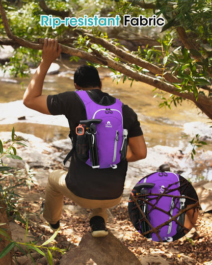 Small Hiking Backpack with Front Phone Holder, Packable Back Pack with Chest and Waist Strap, Lightweight Daypack for Women Men