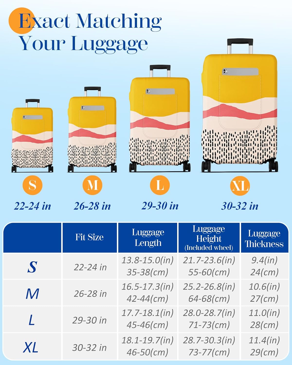 Slohif Luggage Cover for Suitcase Tsa Approved Protector - Luggage Sleeve Large Suit Case Cover Travel Stretch Baggage Case Protective Washable Fit 18-20 Inch Patchwork XS