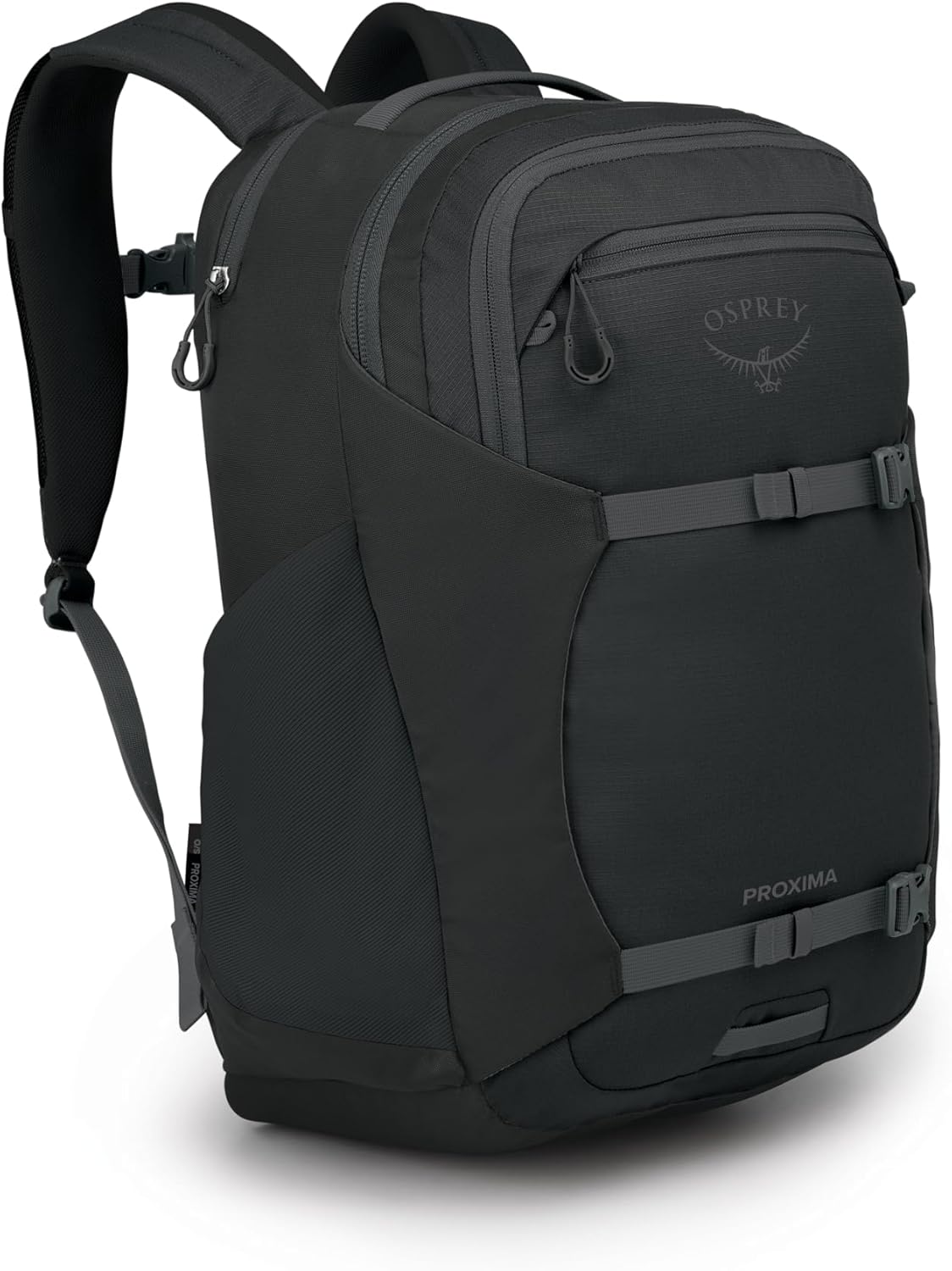 Osprey Proxima 30L Campus Laptop Backpack - Organized Everyday Pack with Dedicated Tech Storage, Water Bottle Pockets, and Comfortable Carry - Perfect for School, Commutie, and Travel, Black/Coal Grey