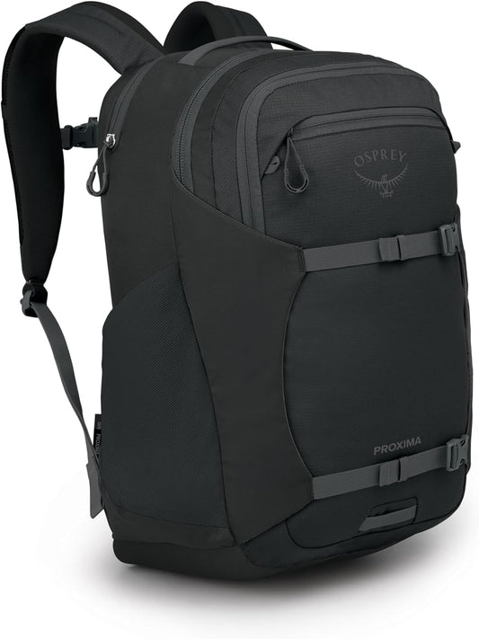 Osprey Proxima 30L Campus Laptop Backpack - Organized Everyday Pack with Dedicated Tech Storage, Water Bottle Pockets, and Comfortable Carry - Perfect for School, Commutie, and Travel, Black/Coal Grey