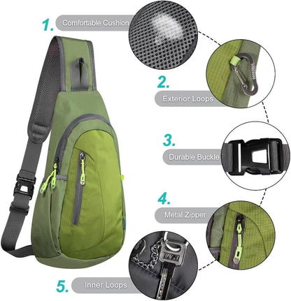 TITECOUGO Small Sling Bag, Lightweight Crossbody Backpack for Men Women, Shoulder Bag for Sports and Outdoor