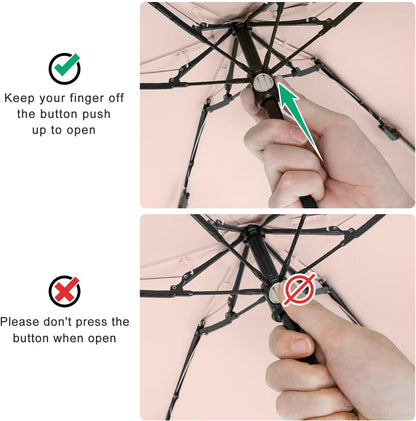 Mini Travel Umbrella - UPF 50+ Sun Protection Compact Manual Open Small Sun Umbrella