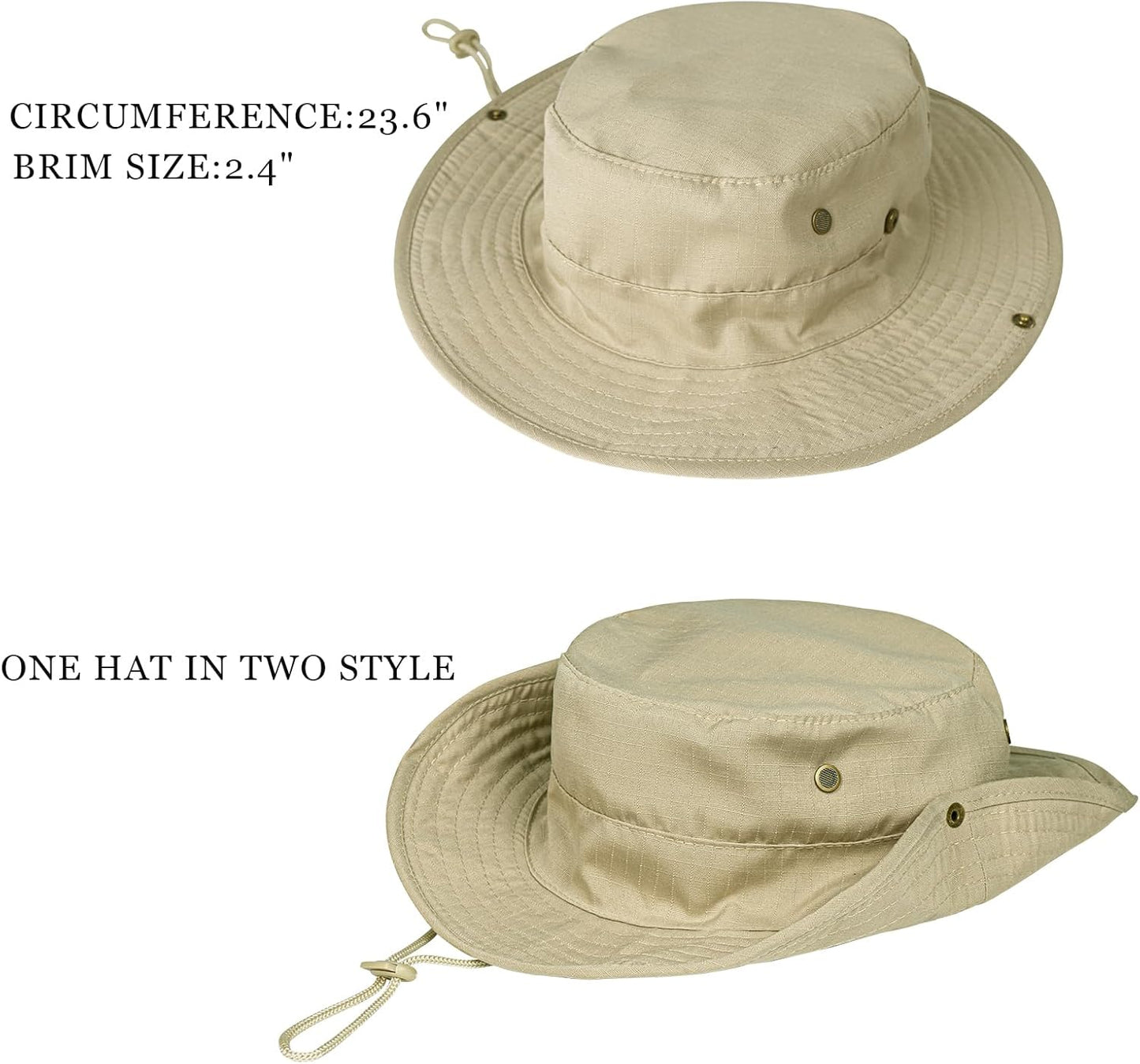 Sun Hats for Men Women Boonie Hat Foldable Fishing Hat UPF 50+ Bucket Hat for Fishing Hiking Garden Safari Beach