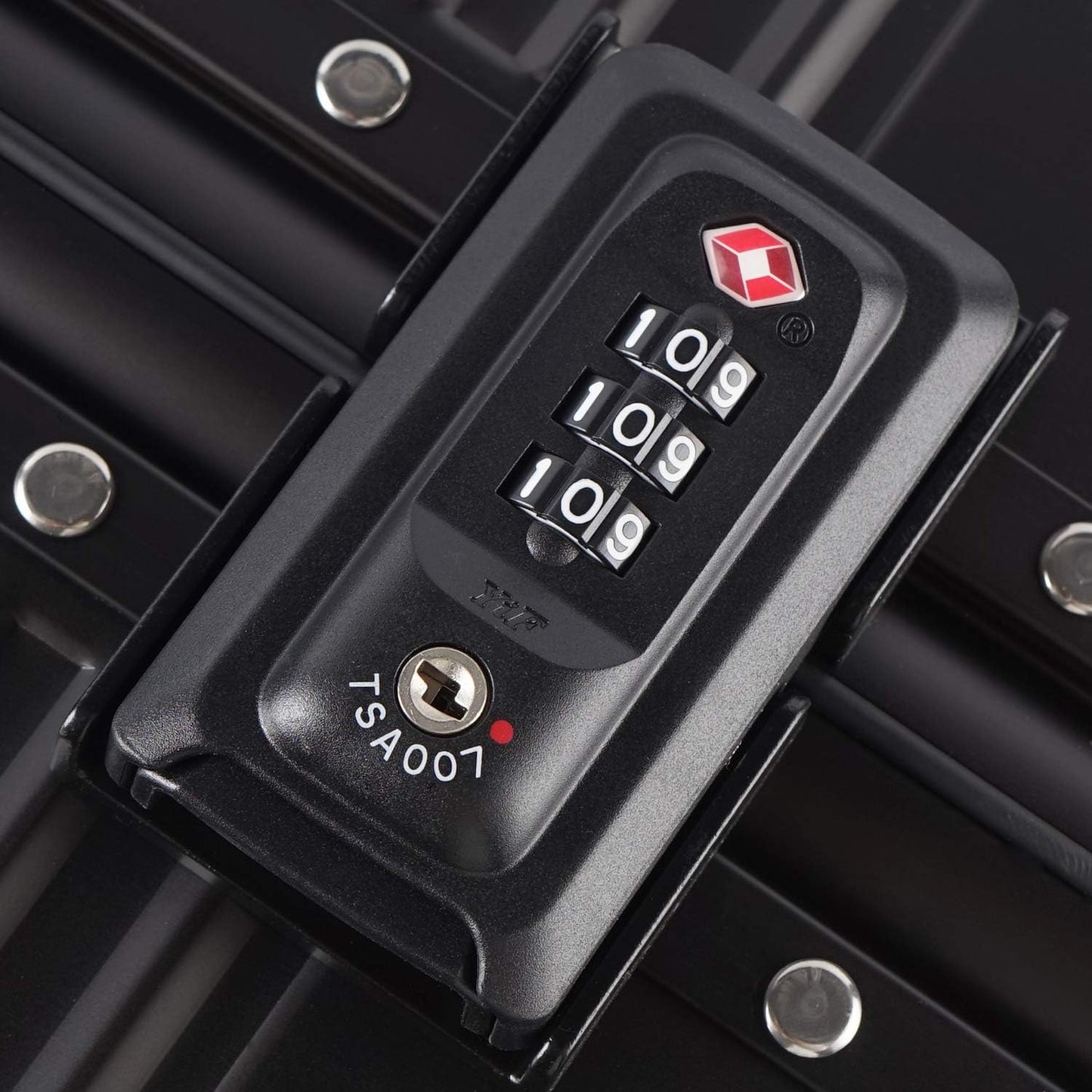 TRAVELKING All Aluminum Carry On Luggage with TSA Locks Zipperless Alloy Metal Hard Shell Spinner Suitcase (Black, 20 Inch)