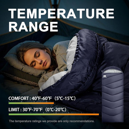 Sleeping Bags for Adults Cold Weather,Portable, Waterproof,Lightweight Camping Sleeping Bag for Tall Girls Boys with Compression Sack for Warm Camping, Hiking, Outdoor & Indoor
