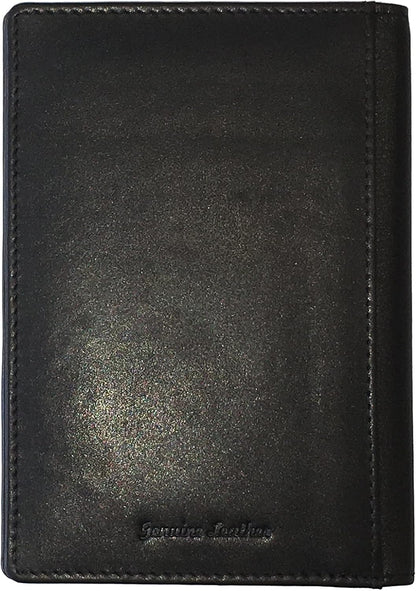 Personalized Monogrammed Black Leather RFID Passport Wallet