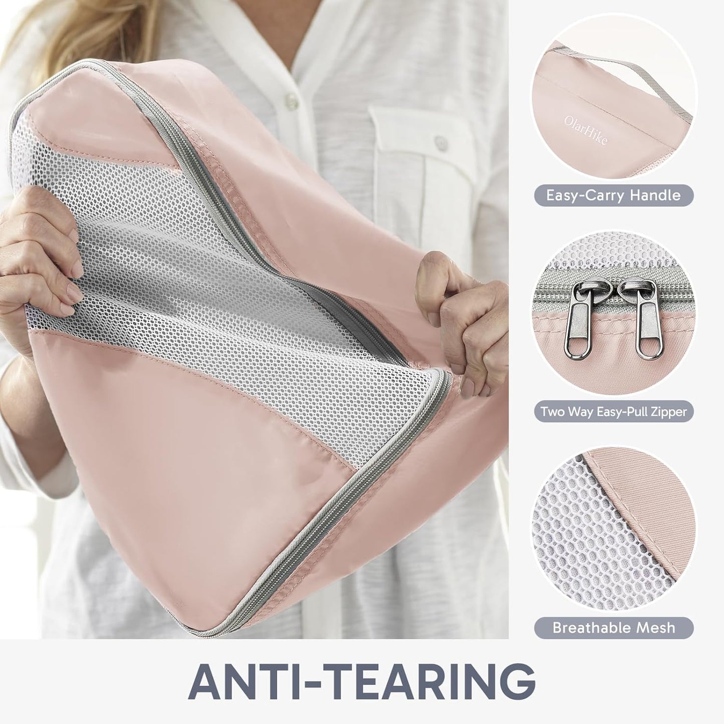 ALL INCLUDED 10 Set Durable Packing Cubes for Suitcases,Gifts for Women Mom, UPGRADED Anti-Tear Stitching, NEW Improved Luggage Packing Organizers for Travel Accessories (Beige)