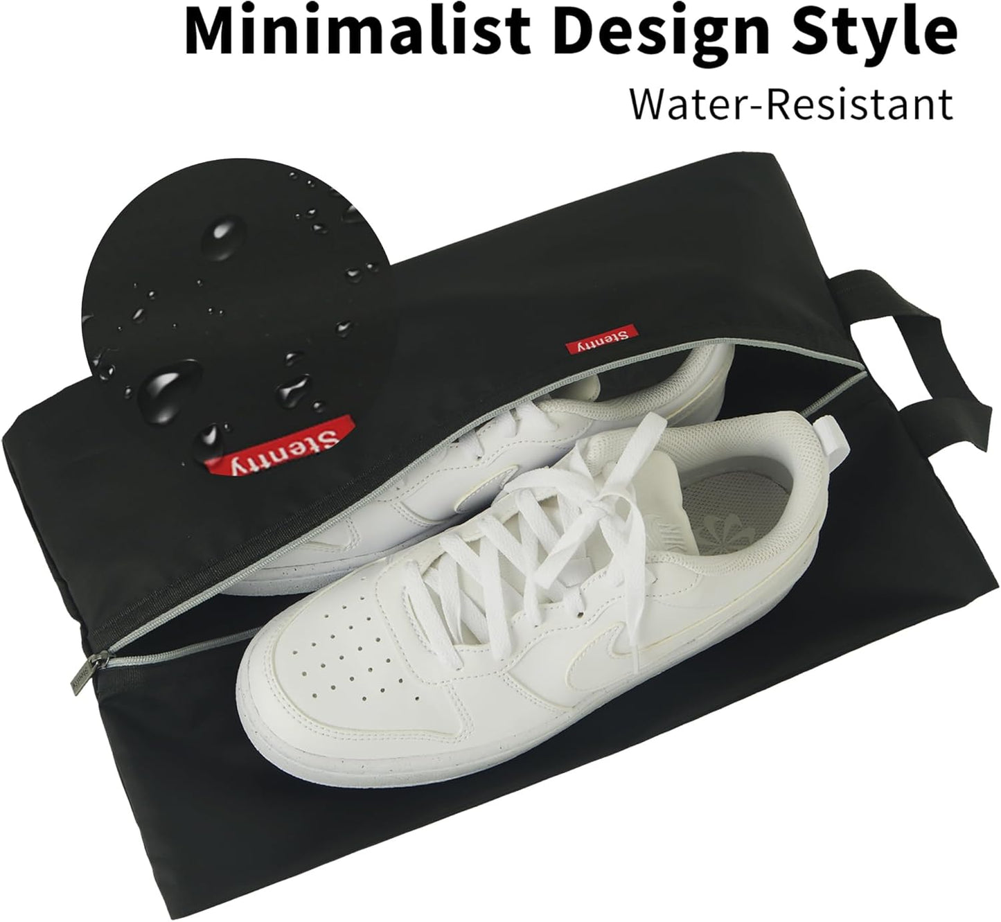 6pcs Portable Shoe Organizer, Travel Pouches with Zipper, Golf Shoe Bags, Clothes Bags, Soccer Cleats Bag Shoe Pouch for Gym, Waterproof, Odor-Resistant (Black)