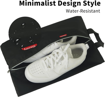 6pcs Portable Shoe Organizer, Travel Pouches with Zipper, Golf Shoe Bags, Clothes Bags, Soccer Cleats Bag Shoe Pouch for Gym, Waterproof, Odor-Resistant (Black)