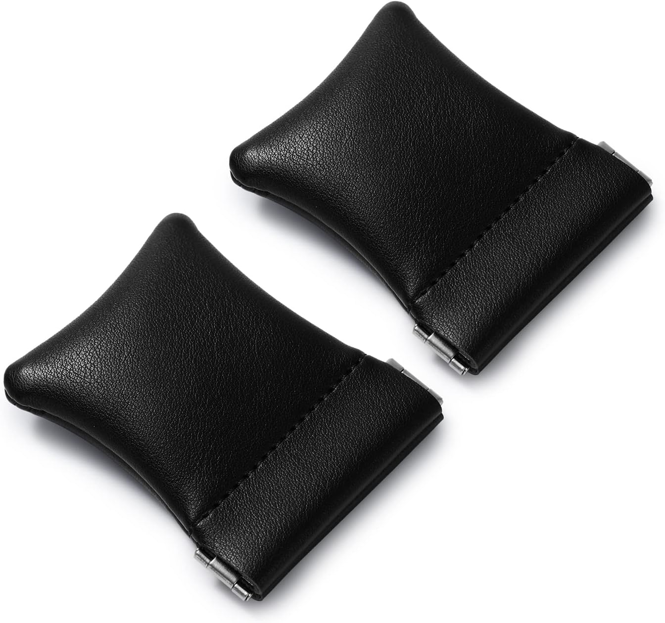 2 Pack PU Leather Slim Engagement Wedding Ring Pouch Leather Jewelry Pouch Christmas,Wedding Party Favor Gift Bag(Black)