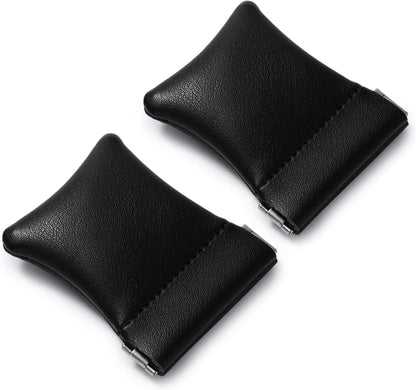 2 Pack PU Leather Slim Engagement Wedding Ring Pouch Leather Jewelry Pouch Christmas,Wedding Party Favor Gift Bag(Black)