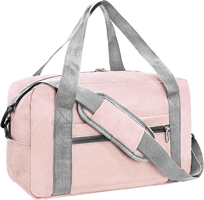 15 Inch Small Carry On Bags for Airplanes Spirit Airlines Personal Item Bag Underseat Foldable Travel Duffle Gym Bags for Women Men(20L,Pink)