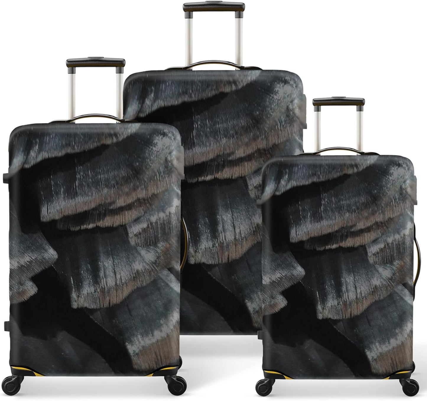 20/24/28 Inch PVC Luggage Protector Covers for TSA Approved 3 PCS Clear Suitcase Cover Protector Transparent Luggage Protective Cover Set (Painting, 20/24/28(3 sizes))