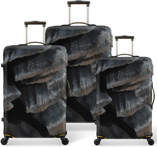 20/24/28 Inch PVC Luggage Protector Covers for TSA Approved 3 PCS Clear Suitcase Cover Protector Transparent Luggage Protective Cover Set (Painting, 20/24/28(3 sizes))