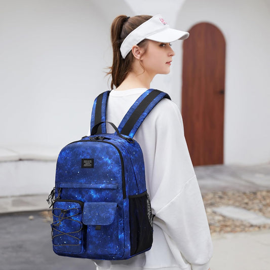 Lohol Galaxy Backpack for Kids Teen Boys Girls, Daypack with 1Anti Theft Pocket for Travel School (Galaxy E)