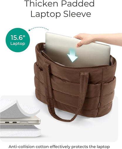 BAGSMART Tote Bag for Women, Lightweight Puffy Tote Bag - Image 5