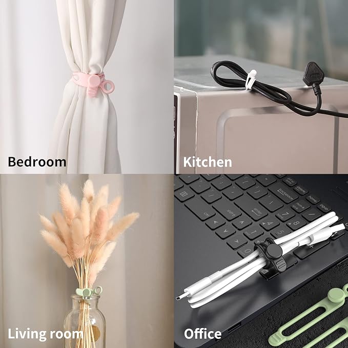 UMUST Silicone Cable Ties, Reusable Cable Management Organizer, Cable Straps - Image 6