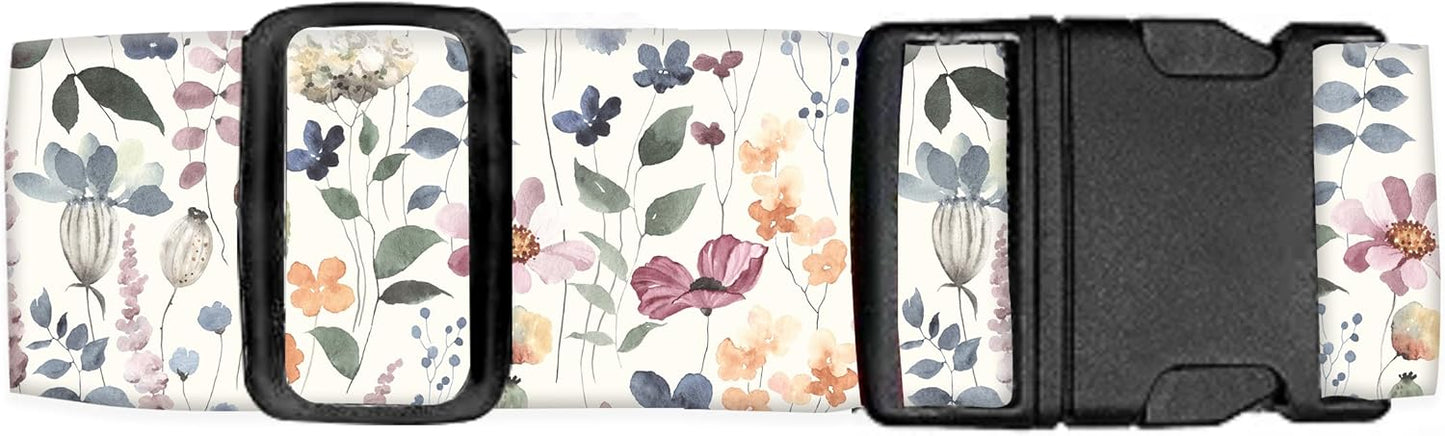 Luggage Straps for Suitcases Travel Belt Accessories, Cute Suitcase Strap, Adjustable Luggage Belt Strap, Heavy Duty with Quick-Release Buckle Luggage Strap Colorful Boho Leaf