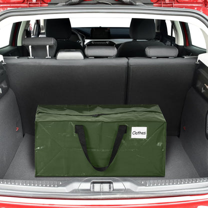 4 Pcs 24 Gallon Large Moving Bags with Zipper and Handles Foldable Storage Duffle Bags Heavy Duty Extra Large Totes for College Dorm Travel Clothes Blankets Bedding Moving (Green)