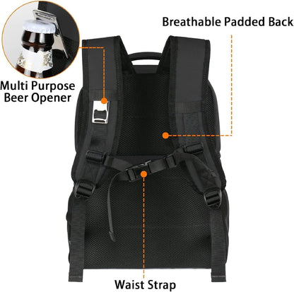 MATEIN Cooler Backpack, 26 Cans Insulated Lunch Backpack for Men Women, Leakproof Double Layer Lunch Cooler Bag Lightweight Soft Lunch Backpack with Cooler Compartment, Beach Camping Hiking Beer Gifts