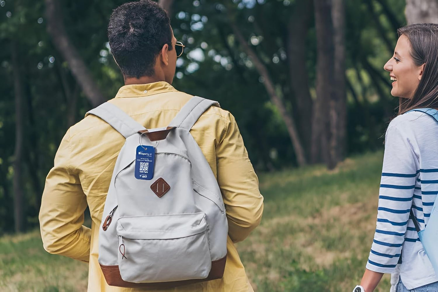 Dynotag® Sentry Series Solid Metal Web Enabled Smart Luggage Tag ID + Steel Loop, Anodized Aluminum with DynoIQ™ & Lifetime Recovery Service (Sapphire Blue)