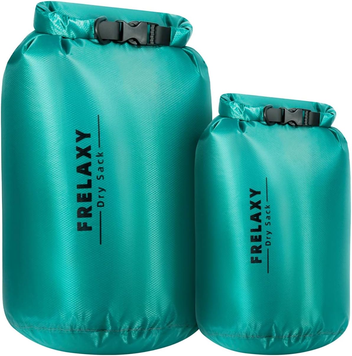 Frelaxy Waterproof Dry Bag 2 Pack/3 Pack, Lightweight Portable Dry Bags, 5L & 15L & 25L Durable Dry Sack Set Keep Gear Dry for Hiking, Camping, Boating, Backpacking, Kayaking (2 Pack - Turquoise)
