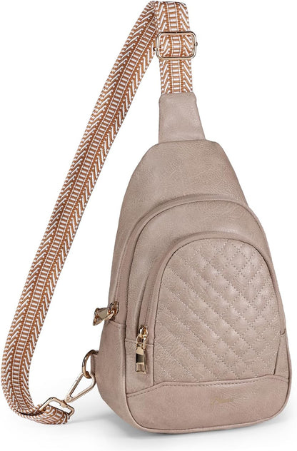 Crossbody Bags for Women Anti Theft Small Sling Handbag with Zipper Lock Vegan Leather RFID Blocking Chest Pure