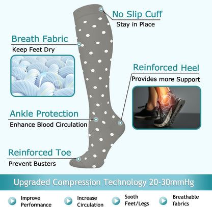 ACTINPUT 8 Pairs Compression Socks for Women & Men,Support Compression Stockings for Medical Running Athletic