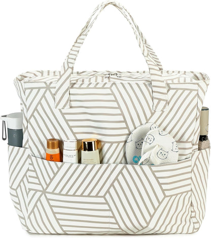 Waterproof Beach Tote Pool Bags for Women Ladies Extra Large Gym Tote Carry On Bag With Wet Compartment for Weekender Travel