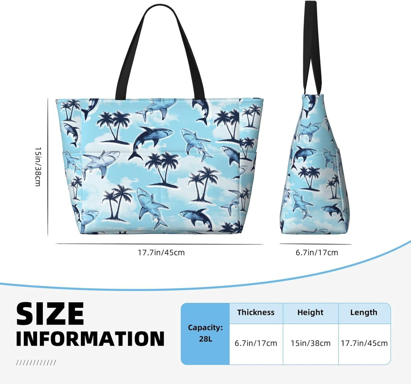 Beach Bag for Women Beach Tote Bag Waterproof Sandproof Large Bags with Zipper Big Capacity for Vacation Travel