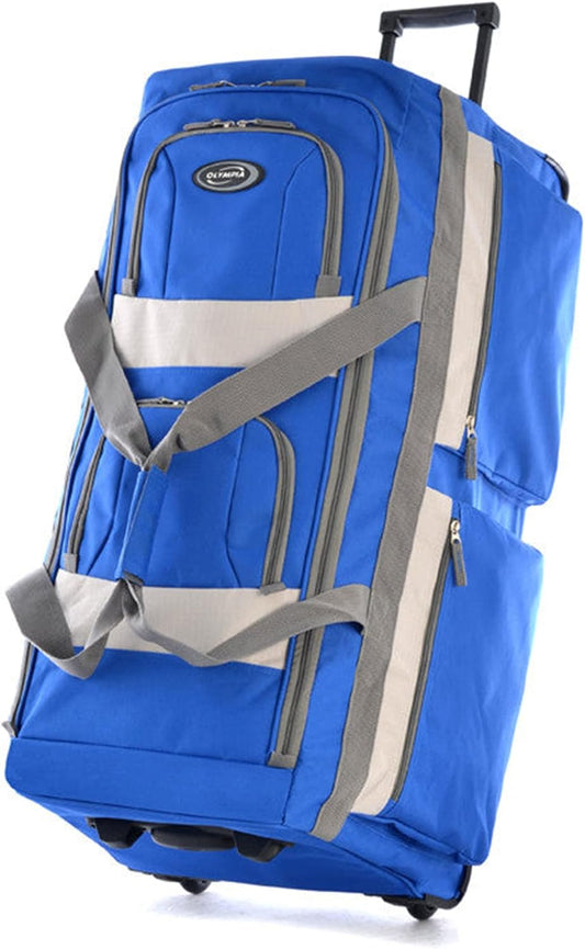 Olympia U.S.A. 29 inch Jumbo Size 8 Pockets Wheeled Rolling Duffel Bag Water Resistant Luggage Lightweight Travel Suitcase with Retractable Handle