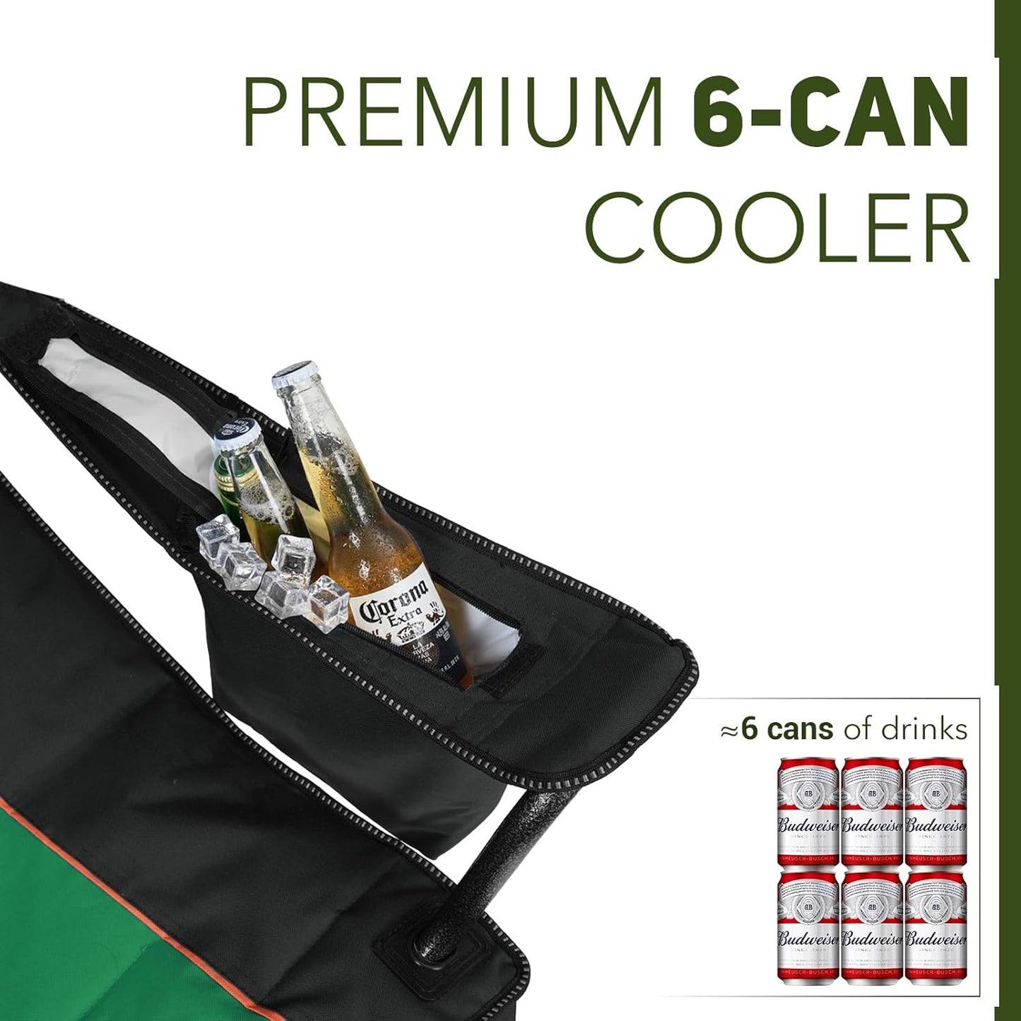 Overmont Oversized Folding Camping Chair - 450lbs Support with Padded Cushion Cooler Pockets - Heavy Duty Collapsible Chairs for Sports Garden Beach Fishing