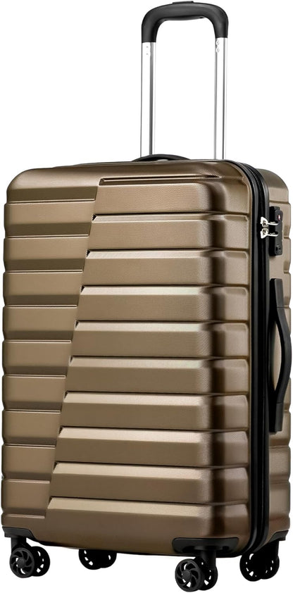 Coolife Luggage Suitcase Carry on Hardside PC+ABS Spinner TSA Lock Telescopic Handle
