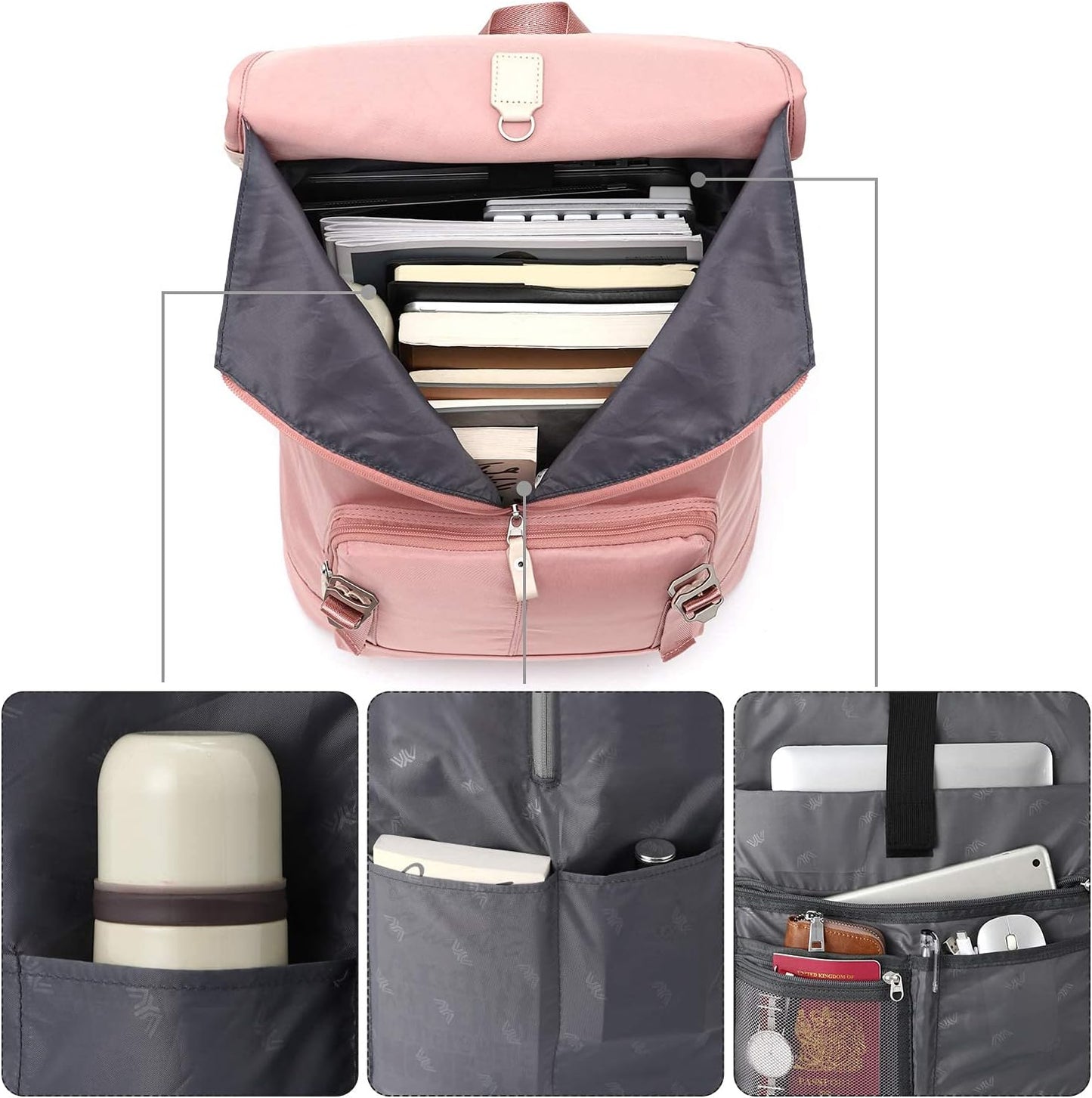 Women Backpack Schoolbag for Teen Girls,College Student Bookbag for 17 Inch Laptop,Work Gym Computer Bags with USB Charging Port