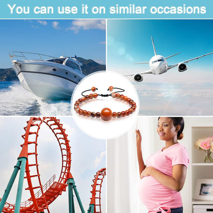 Sureio 6 Pcs Motion Sickness Bands Bracelet Anti Nausea Adjustable Wristband for Cruise Ship Essentials Seasickness Adult