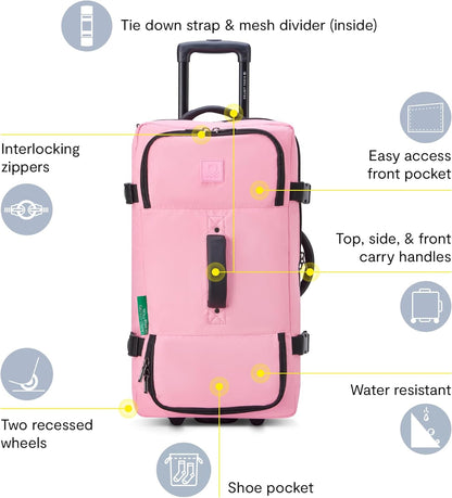 United Colors of Benetton Now Two Wheeled Rolling Duffel Bag