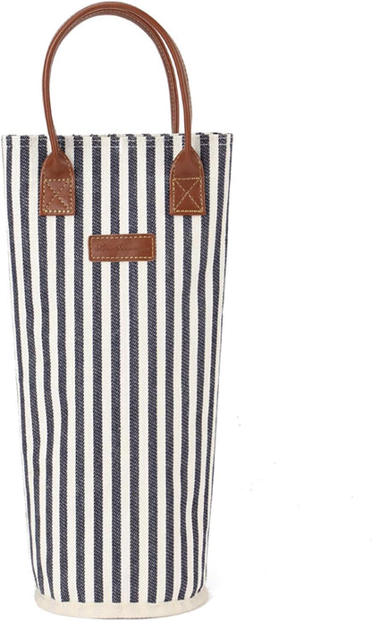 ZORMY Single Bottle Insulated Wine Tote, 1 Bottle Wine Carrier Bag Padded Wine Cooler Perfect Wine Lover's or Wedding Gift-Stripe (Srtipe)