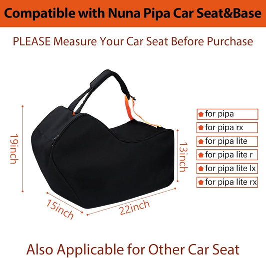Infant Car Seat Travel Bag for Airplane Compatible with UPPAbaby MESA V2 and Base, Fits Nuna Pipa Car Seat and Base, Car Seat Carrier for Air Travel, Padded Carseat Cover for Airplane Travel