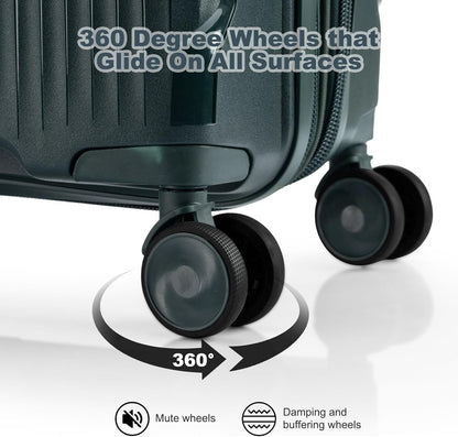 Nazhura Luggage Set, 3-Piece Hardside Suitcase Set, 20-inch Carry On, 24-inch, 28-inch Luggage