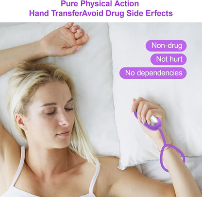 Sleep Aid Device, Micro-Current Sleep Instrument Anxiety Device, Portable Rechargeable Sleep Aid for Anxiety and Insomnia (Purple)