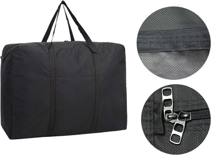 Large Storage Bags, 150L Waterproof Foldable Travel Duffle Bag with Reinforced Handles, Black Heavy Duty Moving Bags, for Bed Organize Clothing, Blanket