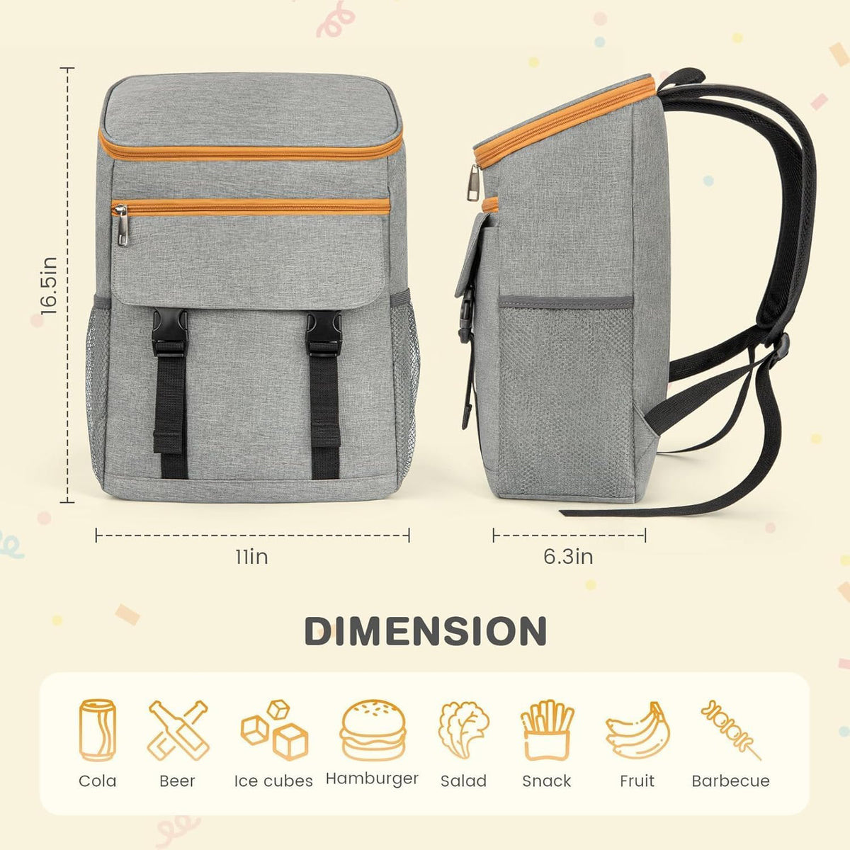Cooler Backpack Soft Insulated Leak Proof 30 Cans Insulated Backpack Cooler Portable Picnic Camping Beach Hiking BBQ Lunch Backpack for Men and Women